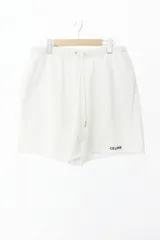 セリーヌ CELINE Embroidered Sweat Shorts エンブロイダリー スウェット ショーツ ショート ハーフ パンツ 2Z063670Q XL 白 ホワイト ブランド古着ベクトル 中古241106のサムネイル