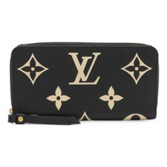LOUIS VUITTON ルイ ヴィトン モノグラムアンプラント ジッピーウォレット ラウンドファスナー 長財布 バイカラー ブラック ベージュ M80481