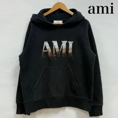 アミアレクサンドルマテュッシ 　刺繍ロゴ　パーカー　ブラック　M AMI Alexandre Mattiussi 24AWモデル アミ アレクサンドル