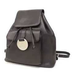 WI25507 美品 agnes b.VOYAGE アニエスベー ボヤージュ リュックサック バックパック デイバッグ オールレザー ロゴプレート 黒 日本製