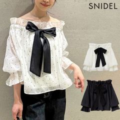 【爆速配送】【SALE40%OFF】【即納】 スナイデル SNIDEL トップス 25春夏 2wayボリュームブラウス ミドル丈 長袖 シアー リボン swfb252197