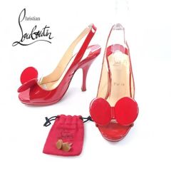 Christian Louboutin サンダル ミニーエナメル 35 1/2 レッド 35 1/2 クリスチャンルブタン hws01340