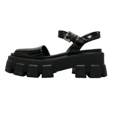 PRADA ブラック サンダル　27.5 28 モノリス　24ss PRADA モノリスラバーサンダル