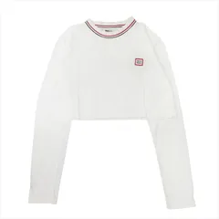 美品 22aw ミュウミュウ miumiu クロップド ロング Tシャツ カットソー  