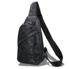 [Kanpari] ショルダーバッグ メンズ ボディバッグ 肩掛けバッグ 斜めがけバッグ ワンショルダーバッグ 小さめ 薄型 軽量 コンパクト 子供 キッズ レディース 男の子 女の子 通勤 通学 旅行 [ブラック]