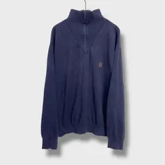 ☆トミーヒルフィガー☆トミー☆ハーフジップセーター☆コットンニット☆ネイビー☆XL☆B25M
