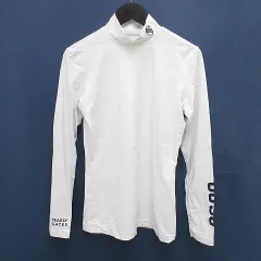 パーリーゲイツ PEARLY GATES ゴルフウェア 長袖 カットソー ハイネック 1 白系 ホワイト ストレッチ ロゴ 文字 プリント