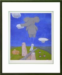 絵画 額縁 版画 上砂理佳 エッチング 美術品 インテリア 飛行機