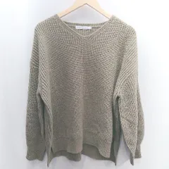 ◇ ⊇ AMERICAN HOLIC アメリカン ホリック ドルマン袖 長袖 ニット サイズL カーキ系 レディース E  【1501230004824】