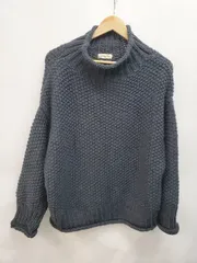 ◇ Samansa Mos2 サマンサモスモス ハイネック 無地 長袖 ニット セーター サイズM ネイビー レディース P  【1403180013416】