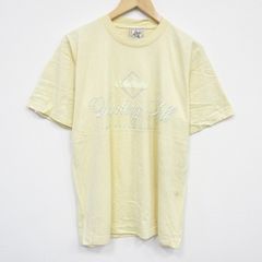 L/古着 半袖 ビンテージ Tシャツ メンズ 90s ミシガン コットン クルーネック 薄黄 イエロー 25aug28 中古
