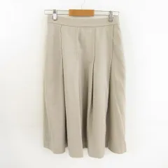 レプシィム ローリーズファーム LEPSIM LOWRYS FARM スカート ミモレ丈 プリーツ ベージュ M *T227