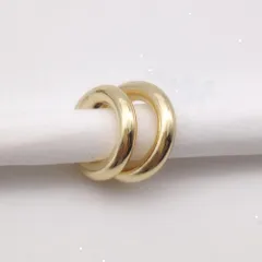 344イヤーカフ 2つ 金　ゴールド ダブルライン シンプル　イヤリング　フープ