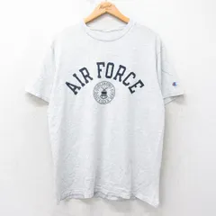 L/古着 チャンピオン Champion 半袖 ビンテージ Tシャツ メンズ 00s ミリタリー USエアフォース クルーネック 薄グレー 霜降り 25jul25 中
