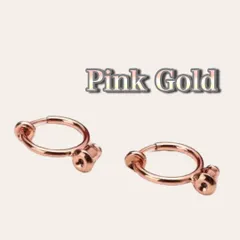 イヤリングコンバーター フェイクピアス フープイヤリング 2個 　ピンクゴールド