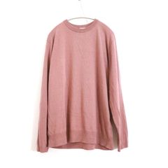 【中古A】ULTERIOR アルテリア 4 / L メンズ 長袖ニット RECYCLE TWISTED COTTON GUERNSEY P/O RUSSET  ULKW04-FA89M ハイゲージ ピンク系 くすみカラー 中古A 古着