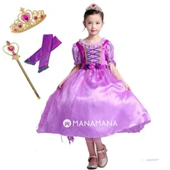 プリンセスドレス 子供 花輪 アーム ティアラ 付き キッズ キッズドレス ラプンツェルドレス なりきり ハロウィン 衣装 女の子 仮装 コスチューム 子供ドレス クリスマスプレゼント コスプレ 誕生会 誕生日プレゼント 100 110 120 130 140