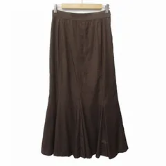 ナチュラルビューティーベーシック NATURAL BEAUTY BASIC グロッシーマーメイドスカート コーデュロイ M 茶 ブラウン