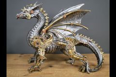 置物 ドラゴン 動物 ポップ オーナメント インテリア ポップ オブジェ レトロ感 かっこいい ユニーク プレゼント おしゃれ アメリカン雑貨 異世界風 機械 マシン 雑貨 小物