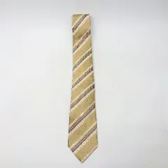◇ Θ Disney　ディズニ― ストライプ　ミッキーマウス ネクタイ 全長150 ゴールド系 メンズ E  【1506230024957】