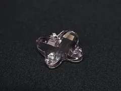 ■美品■ SWAROVSKI スワロフスキー 蝶 バタフライ ペンダントトップ ネックレストップ アクセサリー ピンク系×シルバー系 DE6242