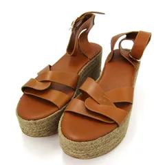 ザラ サンダル ストラップ 厚底 靴 レディース 38サイズ ブラウン系 ZARA 【中古】