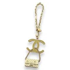 美品 CHANEL シャネル 07P ココマーク マトラッセバッグ キーホルダー チャーム アクセサリー ゴールド系 レディース 古着 中古 USED