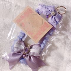 硬質ケースデコ 痛ロゼット ロングステッカー デコ 紫
