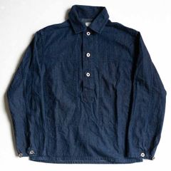 【美品】 POST OVERALLS【PULLOVER DENIM JACKET】S アーミー プルオーバー デニム ジャケット ポストオーバーオールズ 2409548