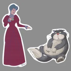 【中古】シール・ステッカー ルシファー＆トレメイン婦人 ステッカーセット 「セガ ラッキーくじONLINE ディズニーヴィランズ＆ディズニーキャラクター2024」F-16賞