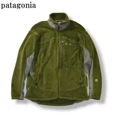 00sヴィンテージ USA製 パタゴニア patagonia レギュレーター R2 FLEECE JACKET ジップアップ フリースジャケット 袖R刺繍 ブルゾン 秋冬 M オリーブグリーン メンズ