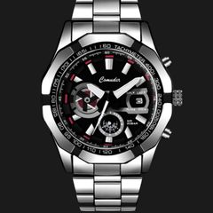 【 新品 送料無料 】 カムーディ ファッション時計 メンズ腕時計 ブラック 防水 ステンレス ベルト メンズ 時計