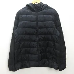 C■ユニクロ/UNIQLO フード ウルトラライトダウンジャケット【XL】黒/MENS/w19【中古】■