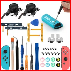 【数量限定】対応 Joy-con コントローラー 修理セット Switch スイッチ ジョイコン Switch スティック 交換パーツ2個 修理キット SR SL ジョイコン修理セット】 キーボタン フレックスケーブル 【35in1 左右セット2個 ライトケー