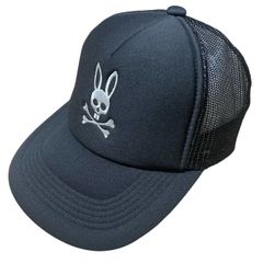 Psycho Bunny エンブロイダリーロゴ メッシュキャップ 141339 類似 BLACK FREE サイコバニー Embroidery Logo Mesh Cap ブラック 黒 GOLF ゴルフ 帽子