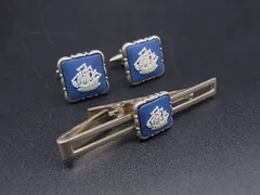 STRATTON ストラットン カフス カフリンクス ネクタイピン アクセサリー 2点セット シルバー系×ブルー系 DH7032 冠婚葬祭 結婚式 葬式のサムネイル