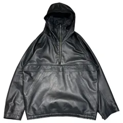 SandWaterr×CCU(サンドウォーター×シーシーユー) ORGANIZED HOODED PULLOVER / SHEEP LEATHER オーガナイズド フーデッド プルオーバー シープ レザー SW-J0303 M ブラック 参考定価99,000円