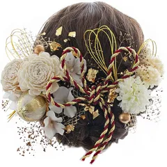 成人式 卒業式 結婚式 着物 袴 振袖 浴衣 和装小物 髪飾り (ホワイト)