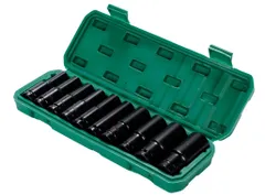 New self ディープソケット レンチ インパクト 六角軸 工具 DIY 1/2インチ 12.7mm ソケット 10本セット 収納ケース付き 差込角 ロングソケット 24mm 22mm 19mm 17mm 15mm 14mm 13mm 12mm 10mmのサムネイル