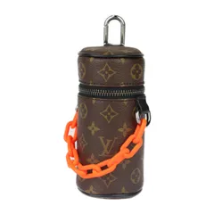 LOUIS VUITTON ルイ ヴィトン バレル ポーチ M00966 PVC レザー  ブラウン×ブラック オレンジ シルバー金具 モノグラム アクセサリーポーチ キーリング バッグチャーム マルチケース 小物入れ ビトン 【本物保証】