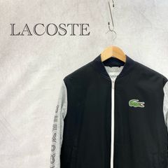 美品 LACOSTE ラコステ BH6790L スリーブ切り替え ジップアップ ブルゾン アウター ジャケット ブラック S M メンズ