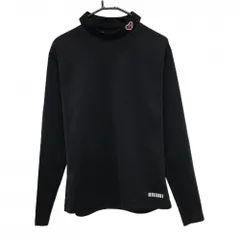 フィルコッド 長袖ハイネックシャツ 黒×白 ネックハート バイカラー メンズ L ゴルフウェア felkod