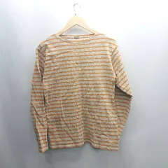 ◇ Θ UNITED ARROWS BLUE LABEL ボーダー柄 長袖 カットソー サイズ表記なし ベージュ オレンジ レディース E  【1502060008068】