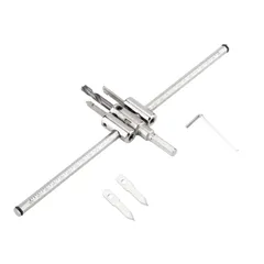 【特価商品】調節可能 切割孔 穴開け DIY工具 調整可能 超硬合金鋼刃 木製ボード 工作道具穴開け 直径30-300mm プラスチックボード 円切りカッター サークルカッター 石膏ボードに使用 円切り 木工用 六角レンチ付き 自由錐 充電ドリル用自在錐
