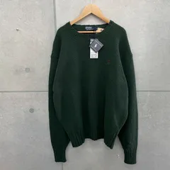 未使用タグ付き Polo by Ralph Lauren ポロ バイ ラルフローレン 希少 LLサイズ グリーン ポニーロゴ プルオーバーニット セーター 90s オールド old