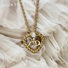 美品 Dior クリスチャンディオール CD ロゴ ストーン ゴールドネックレス Dior クリスチャンディオール ネックレス CDロゴ ゴールド ストーン
