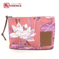 LOEWE ロエベ クラッチバッグ オブロング ロゴ レザー/キャンバス