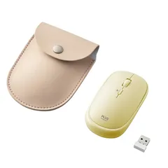 【在庫限り】PLUS マウス ジブンイロ 薄型 持ちハコビ マウス イエロー TW-MO001 428-834