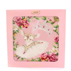 フェイラー FEILER Chacott チャコットピンクローズハンカチ バレエ チュチュ ティアラ バラ ガーベラ 花柄 総柄 270400-0510-11 /BB ■OF