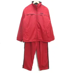 H■ファーストダウン/FIRST DOWN 裏トリコット起毛 シャカシャカジャージ 上下セットアップ【L】赤/MENS■26【中古】のサムネイル